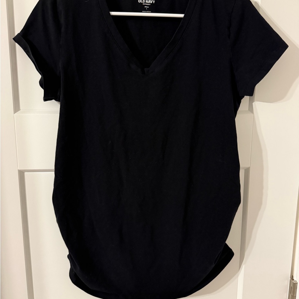 Old Navy Women's Maternity Black Short Sleeve Top